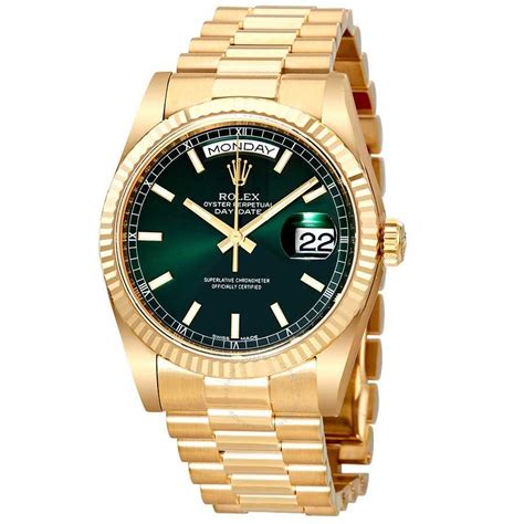 men's Rolex watch green face